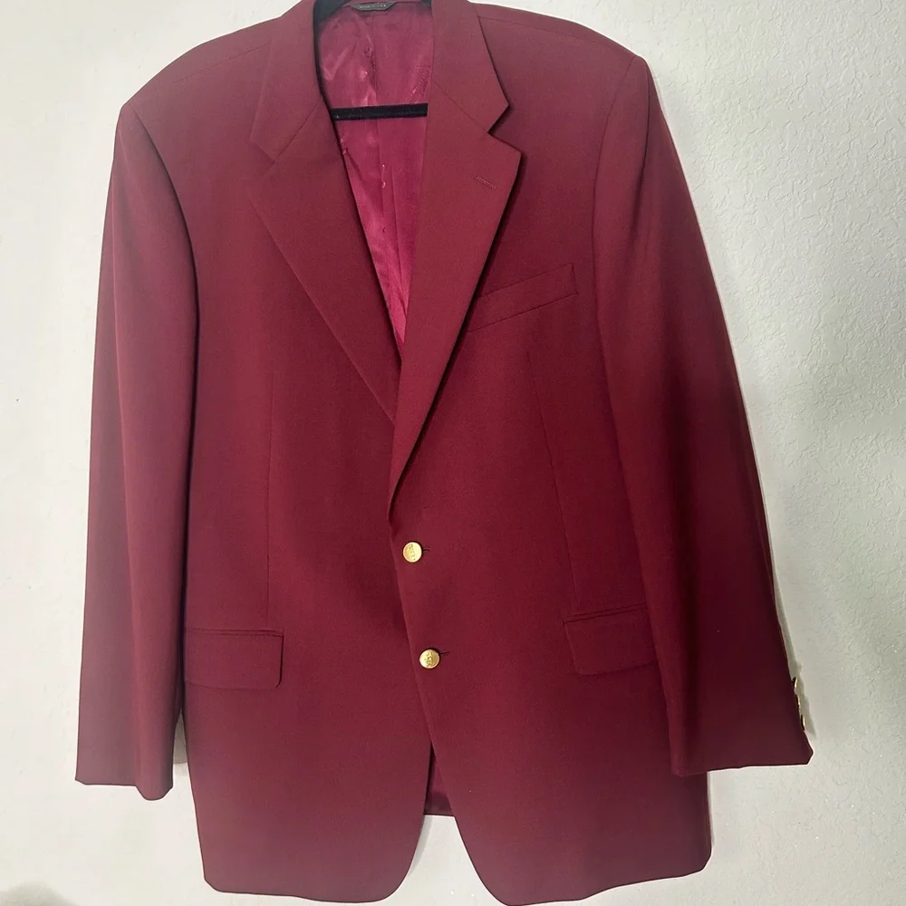 Bobby Jones golf sport coat size 44 cranberry - Picture 2 of 12